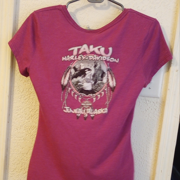 🐮 🐄 Harley Davidson Women's Juneau Alaska Short Sleeve T-Shirt - Picture 4 of 7